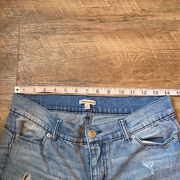 Juicy Couture Blue Ankle Cropped Jeans Distressed And Blinged Size 8 - Picture 10 of 10